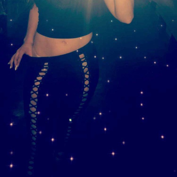 Lace up effect/corset effect leggings - Picture 2 of 2